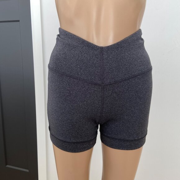Karma Athletics Charcoal Gray High-Waisted Womens Mesh Panel slimming Shorts Med - Picture 3 of 14